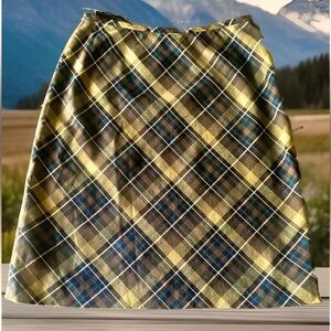 🤎STYLE & Co.🤎PLAID A-LINE SIDE ZIP LINED KNEE LENGTH SKIRT EUC❣️